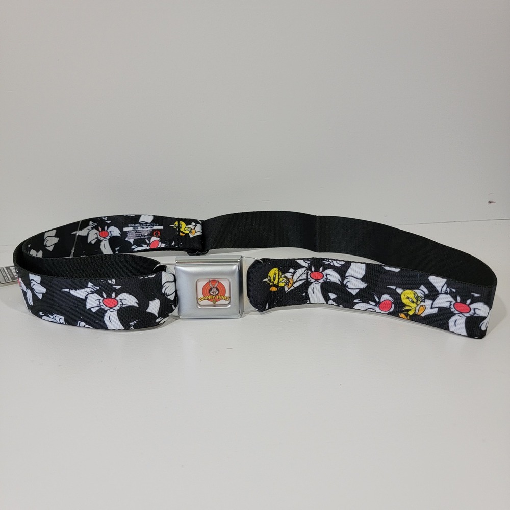 Buckle-Down Looney Tunes Sylvester Tweety Seatbelt Belt SBB-MS-LTA-WLT015 NEW